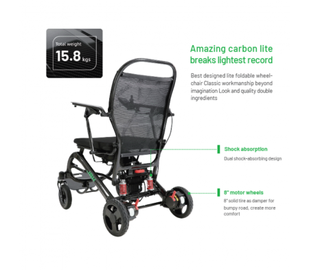 JBH DC10E Carbon fiber e-foldable wheelchair