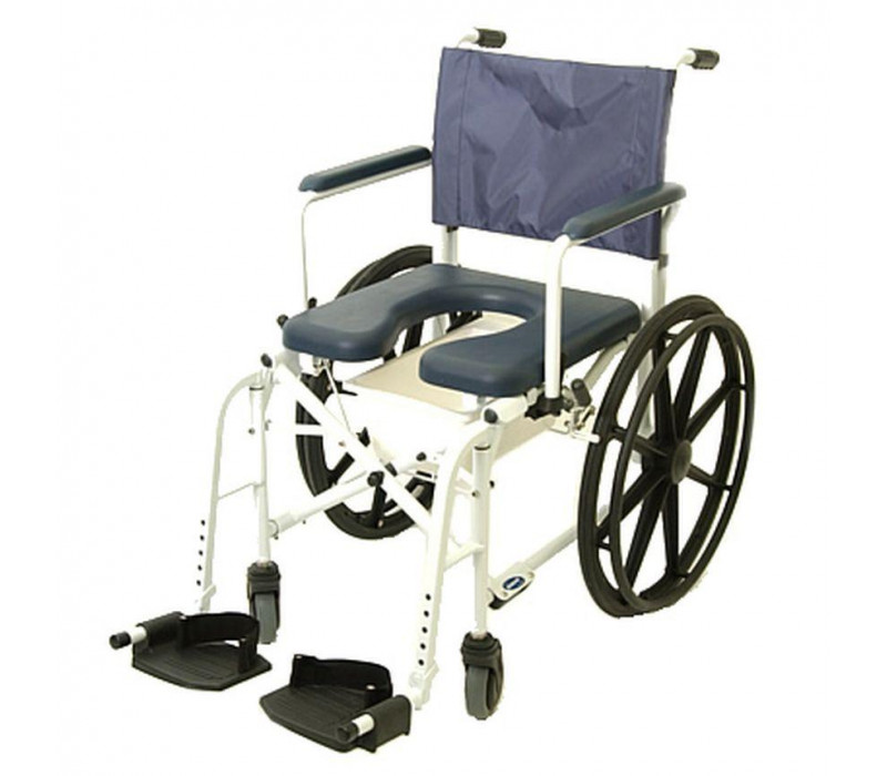 INVACARE® Mariner Rehab Shower Commode Chair - 23" treaded urethane tires with 18" seat