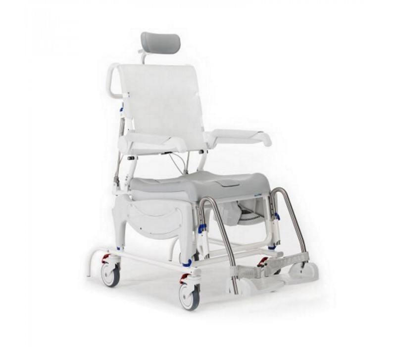 INVACARE® Aquatec Ocean Dual VIP Ergo Shower Commode Chair with an additional backrest recline of 0° to 35°