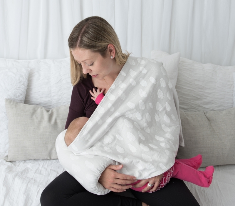 KUSHIES GoPillow Wearable Breastfeeding Pillow Grey