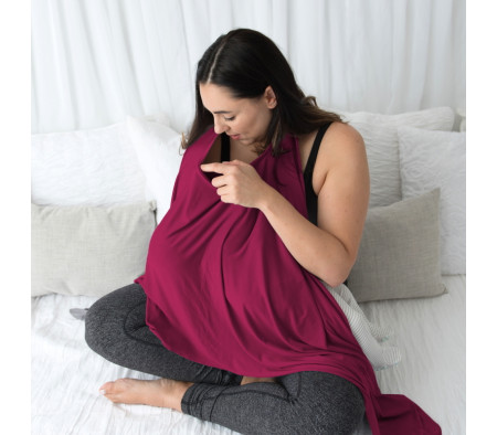 KUSHIES Peekaboob Nursing Scarf Raspberry